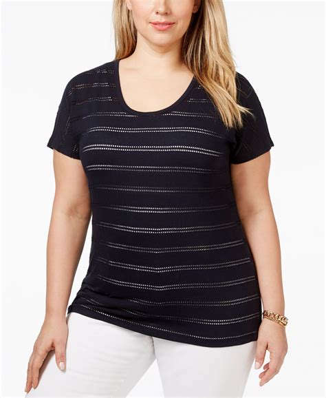 michael kors stripe tops|macy's Michael Kors tops women's.